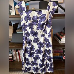Milly - Women’s Purple Hydrangea Floral Sateen Sheath Dress - Size 6